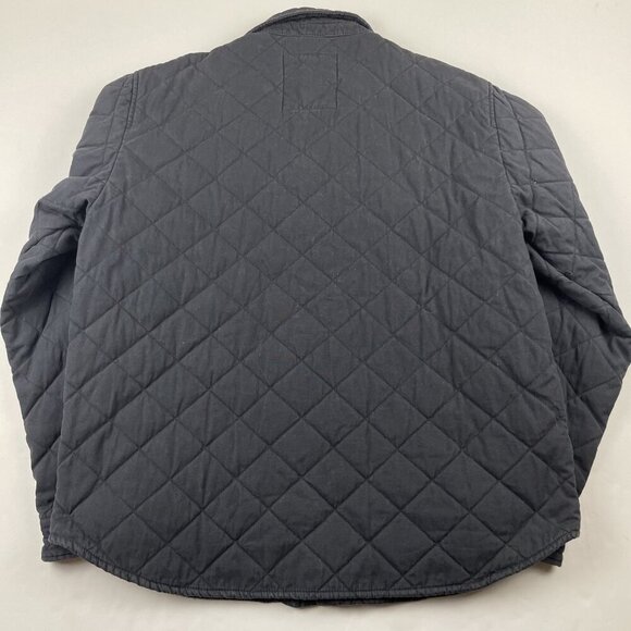 Levi’s Diamond Quilted Jacket Men’s L Navy Blue Insulated Snap Up Coat Cotton - Picture 4 of 12